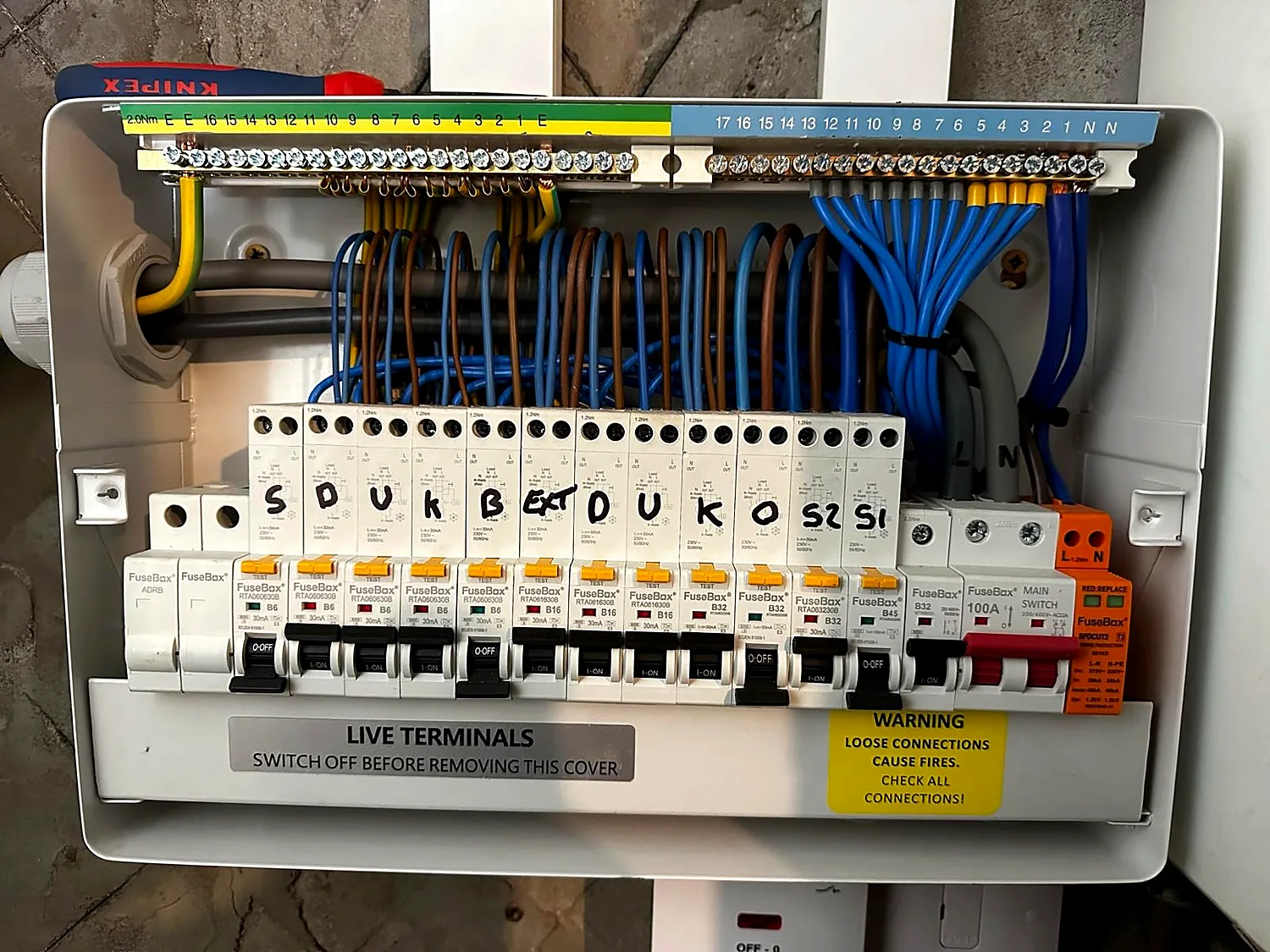New FuseBox consumer unit with tidy wiring, Newport