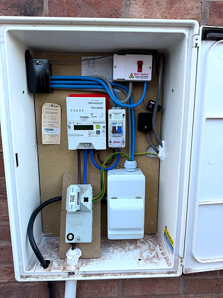 External electricity meter and EV supply upgrade